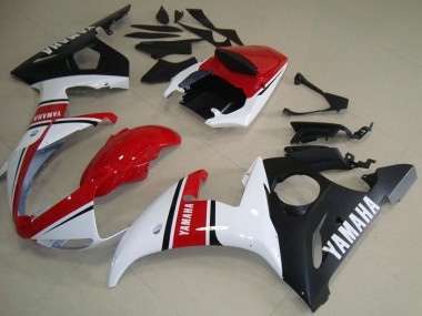 Cheap 2003-2004 Yamaha YZF R6 Motorcycle Fairings - White Red Matte Black Canada
