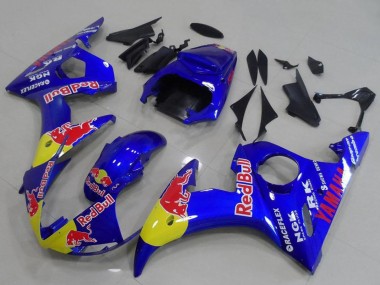 Cheap 2003-2004 Yamaha YZF R6 Motorcycle Fairings - Blue Yellow Red Bull Canada
