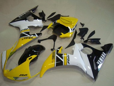 Cheap 2003-2004 Yamaha YZF R6 Motorcycle Fairings - Yellow White Glossy Black Anniversary Canada