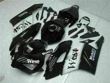 Cheap 2004-2005 Honda CBR1000RR Motorcycle Fairings - Glossy Black White West Mobil Michelin Canada
