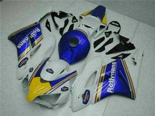 2004-2005 Honda CBR1000RR Motorcycle Fairing - White Blue Yellow Rothmans Canada