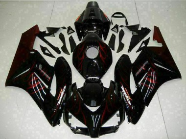 Cheap 2004-2005 Honda CBR1000RR Motorcycle Fairings - Glossy Black Red Flame Canada
