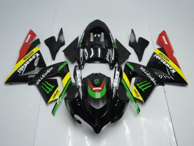 Cheap 2004-2005 Kawasaki ZX10R Motorcycle Fairings - Glossy Black Red Yellow Green Monster Canada
