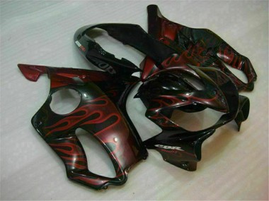 Cheap 2004-2007 Honda CBR600 F4i Motorcycle Fairings - Glossy Black Red Flame Canada