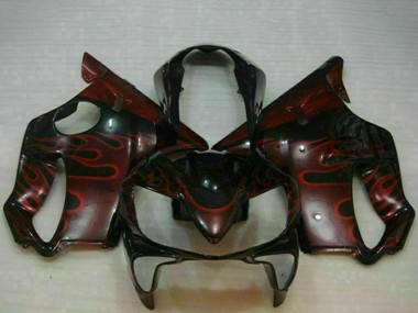 Cheap 2004-2007 Honda CBR600 F4i Motorcycle Fairings - Glossy Black Red Flame Canada