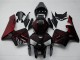 2005-2006 Honda CBR600RR Motorcycle Fairing Kits - Glossy Black Red Flame Canada