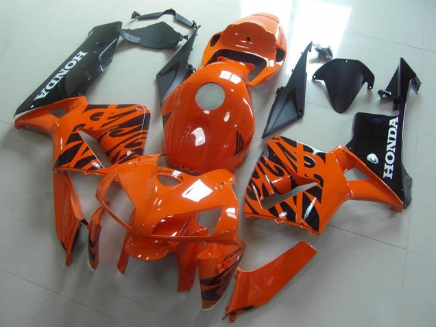 2005-2006 Honda CBR600RR Motorcycle Fairings - Orange Black Flame Canada