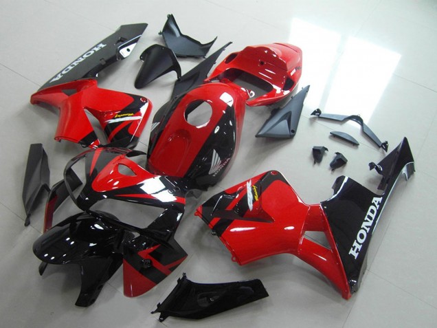 2005-2006 Honda CBR600RR Motorcycle Fairings - Red Glossy Black Canada