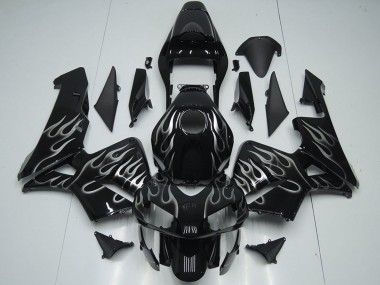 Cheap 2005-2006 Honda CBR600RR Motorcycle Fairings - Glossy Black Silver Flame Canada