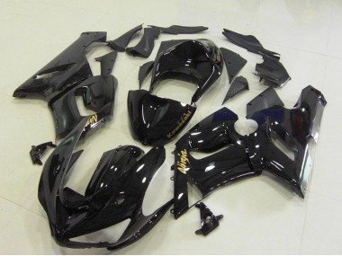 Cheap 2005-2006 Kawasaki ZX6R Motorcycle Fairings - Glossy Black Gold Decals Canada