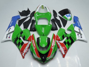 Cheap 2005-2006 Kawasaki ZX6R Motorcycle Fairings - White Green Red Blue Black Motocard Canada