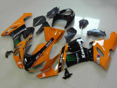 Cheap 2005-2006 Kawasaki ZX6R Motorcycle Fairings - Orange Black Green Monster Canada