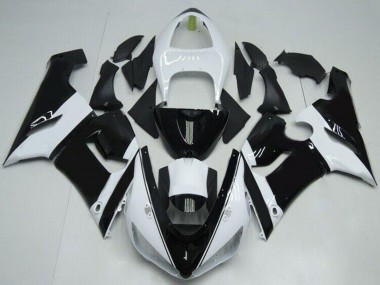 Cheap 2005-2006 Kawasaki ZX6R Motorcycle Fairings - White Glossy Black Canada
