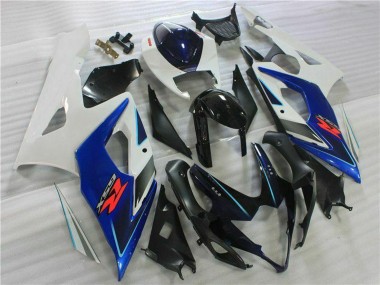 Cheap 2005-2006 Suzuki GSXR 1000 Motorcycle Fairing Kits - White Blue Glossy Black Canada