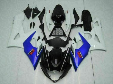 Cheap 2005-2006 Suzuki GSXR 1000 Motorcycle Fairing - White Blue Glossy Black Canada