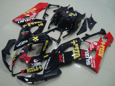 Cheap 2005-2006 Suzuki GSXR 1000 Motorcycle Fairings - Glossy Black Red Gold Rizla Canada