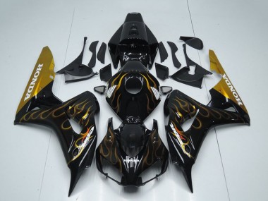 Cheap 2006-2007 Honda CBR1000RR Motorcycle Fairing - Glossy Black Gold Flame Canada