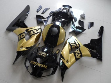 Cheap 2006-2007 Honda CBR1000RR Motorcycle Fairings - Glossy Black Gold Repsol Canada