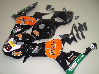 Cheap 2006-2007 Honda CBR1000RR Motorcycle Fairings - Glossy Black Orange Green Hm Plant Racing 69 Canada