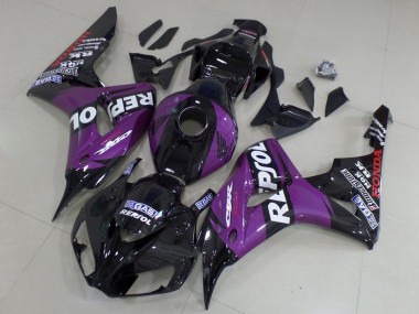 Cheap 2006-2007 Honda CBR1000RR Motorcycle Fairings - Glossy Black Purple Repsol Canada
