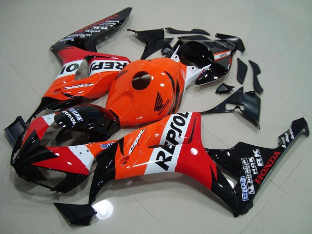 2006-2007 Honda CBR1000RR Motorcycle Fairing Kits - Orange White Red Glossy Black Repsol Canada