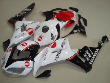 Cheap 2006-2007 Honda CBR1000RR Motorcycle Fairing - White Red Glossy Black Konica Minolta Canada