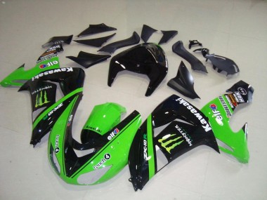 Cheap 2006-2007 Kawasaki ZX10R Motorcycle Fairings - Green Silver Glossy Black Monster Canada