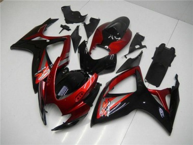 Cheap 2006-2007 Suzuki GSXR 600/750 Motorcycle Fairing - Red Glossy Black Canada