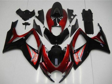 Cheap 2006-2007 Suzuki GSXR 600/750 Motorcycle Fairing - Red Glossy Black Canada