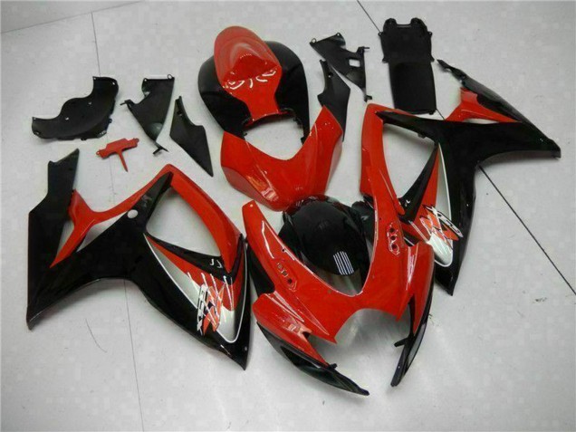 2006-2007 Suzuki GSXR 600/750 Motorcycle Fairings - Red Glossy Black Canada