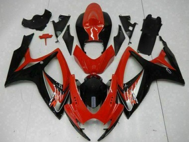 Cheap 2006-2007 Suzuki GSXR 600/750 Motorcycle Fairings - Red Glossy Black Canada