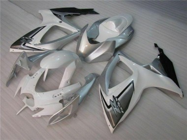 Cheap 2006-2007 Suzuki GSXR 600/750 Motorcycle Fairings - White Silver Canada
