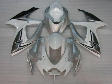 Cheap 2006-2007 Suzuki GSXR 600/750 Motorcycle Fairings - White Silver Canada