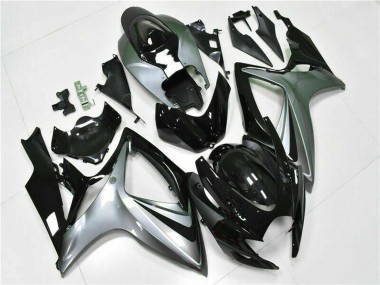 Cheap 2006-2007 Suzuki GSXR 600/750 Motorcycle Fairings - Silver Glossy Black Canada
