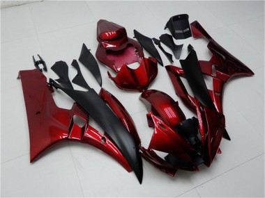 Cheap 2006-2007 Yamaha YZF R6 Motorcycle Fairing Kits - Red Matte Black Canada