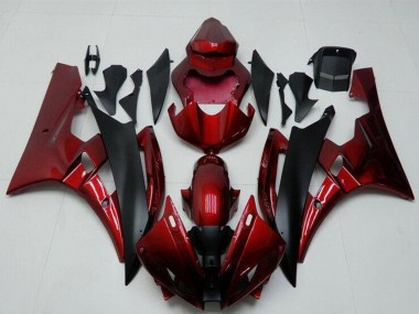 Cheap 2006-2007 Yamaha YZF R6 Motorcycle Fairing Kits - Red Matte Black Canada