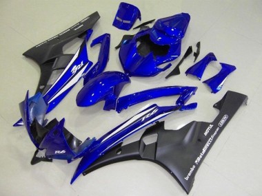 Cheap 2006-2007 Yamaha YZF R6 Motorcycle Fairings - Blue White Matte Black Motul Canada