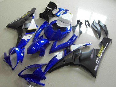 Cheap 2006-2007 Yamaha YZF R6 Motorcycle Fairings - White Blue Matte Black Motul Michelin Canada