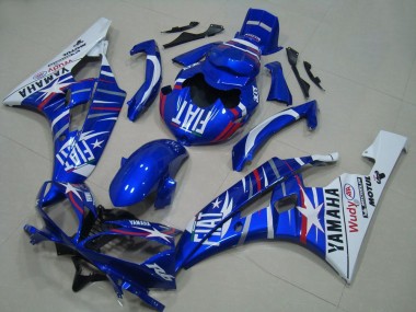 Cheap 2006-2007 Yamaha YZF R6 Motorcycle Fairings - White Blue Fiat Motul Michelin Canada