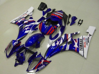 Cheap 2006-2007 Yamaha YZF R6 Motorcycle Fairings - White Blue Red Motul Michelin Canada