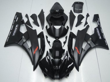 Cheap 2006-2007 Yamaha YZF R6 Motorcycle Fairings - Glossy Black Matte Black Red Motul Michelin Canada