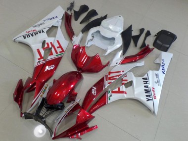 Cheap 2006-2007 Yamaha YZF R6 Motorcycle Fairings - White Red Fiat Yamalube Canada