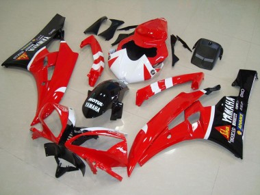 Cheap 2006-2007 Yamaha YZF R6 Motorcycle Fairings - Red White Glossy Black Motul Canada