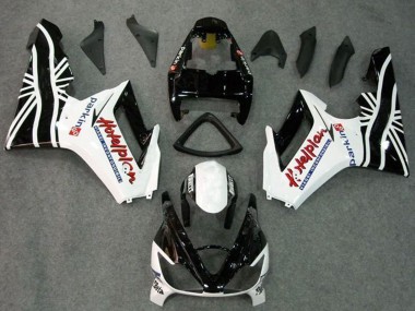 Cheap 2006-2008 Triumph Daytona 675 Triple Motorcycle Fairing Kits - White Glossy Black Canada