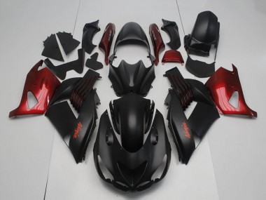 Cheap 2006-2011 Kawasaki ZX14R ZZR1400 Motorcycle Fairings - Matte Black Red Ninja Canada