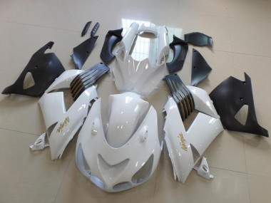 Cheap 2006-2011 Kawasaki ZX14R ZZR1400 Motorcycle Fairings - White Matte Black Gold Ninja Canada
