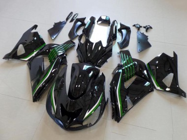 Cheap 2006-2011 Kawasaki ZX14R ZZR1400 Motorcycle Fairings - Glossy Black Green Line Canada