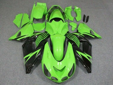 Cheap 2006-2011 Kawasaki ZX14R ZZR1400 Motorcycle Fairing - Green Glossy Black Canada