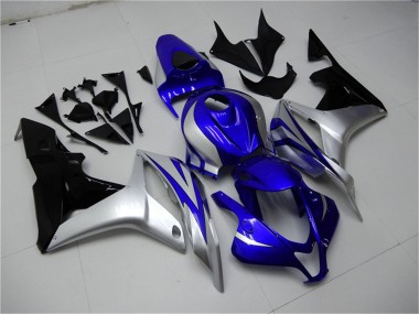 Cheap 2007-2008 Honda CBR600RR Motorcycle Fairings - Silver Blue Glossy Black OEM Style Canada
