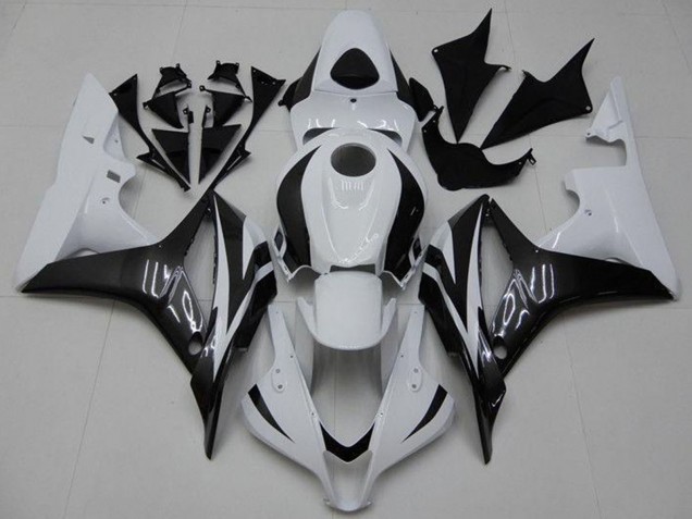 2007-2008 Honda CBR600RR Bike Fairings - White Glossy Black Canada